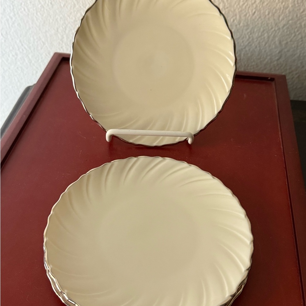 Vintage Set of 3 Bread and Butter Plates by Lenox Weatherly 1960’s Era